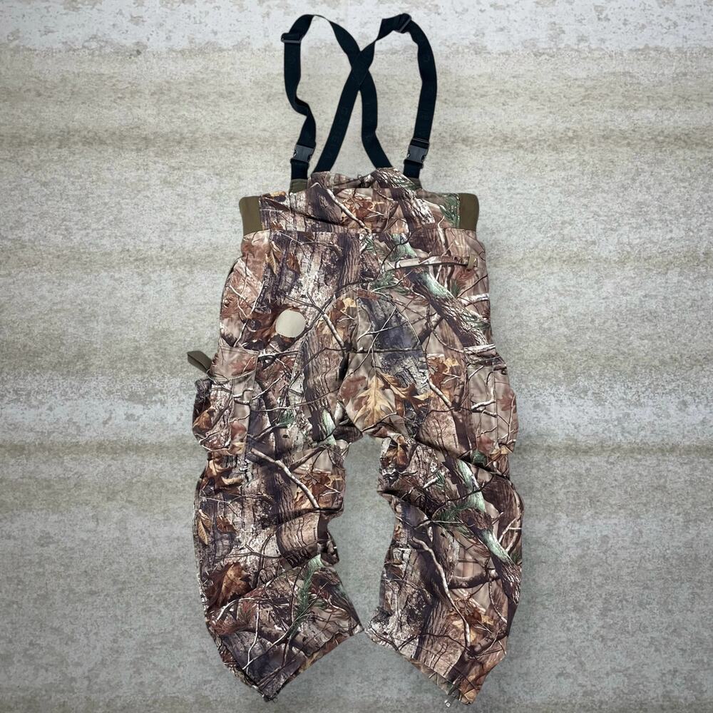 Vintage 90s Realtree Hunting Camo Overalls Mens LT Baggy Wide Leg Fit Insulated - Picture 2 of 7